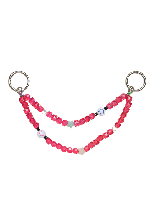 Double Layered Pink Bag Charm -3
