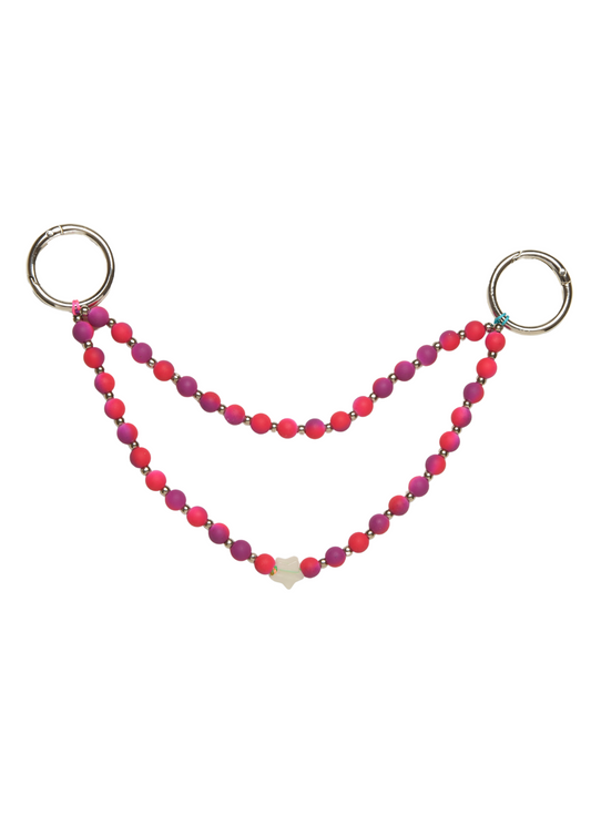 Double Layered Pink Bag Charm -2