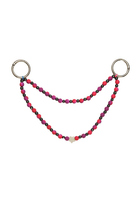 Double Layered Pink Bag Charm -1