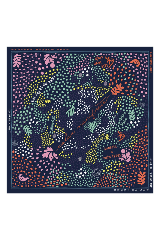 %100 pamuk kumaş renkli desenli lacivert bandana