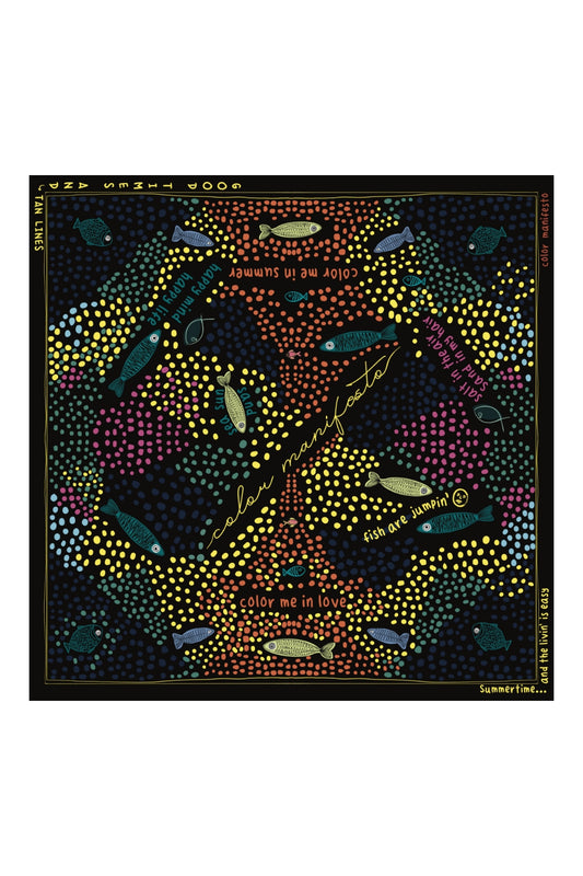 %100 pamuk kumaş renkli desenli siyah bandana