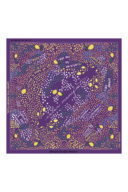 %100 pamuk kumaş renkli desenli mor bandana