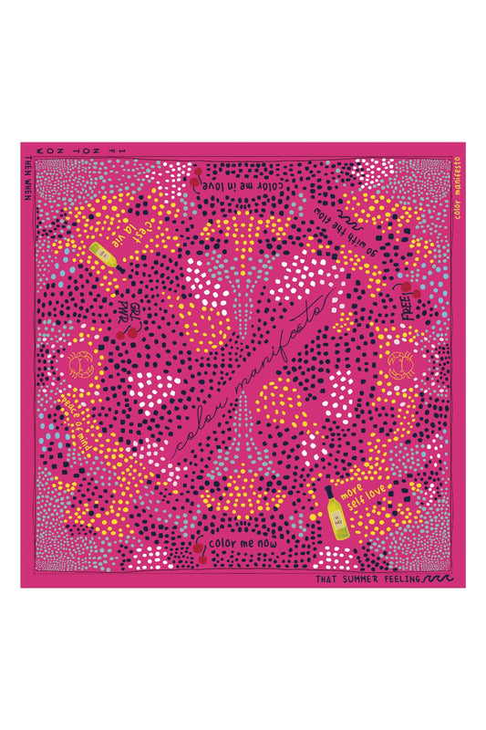 %100 pamuk kumaş renkli desenli pembe bandana