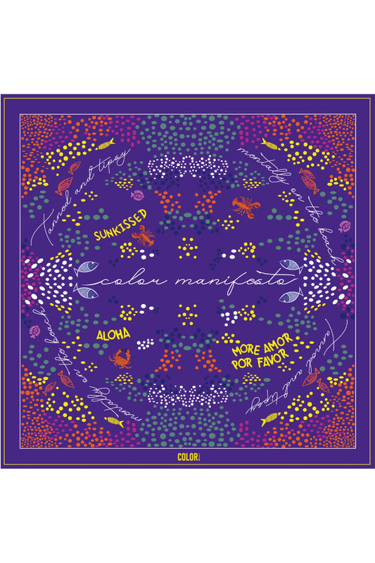 %100 pamuk kumaş renkli desenli mor pareo